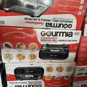 Gourmia smokeless grill, grilled and air fryer